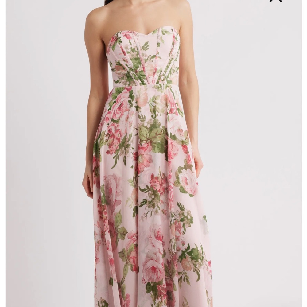 Floral Strapless Maxi Dress